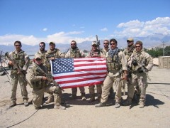 Soldiers Holding Flag